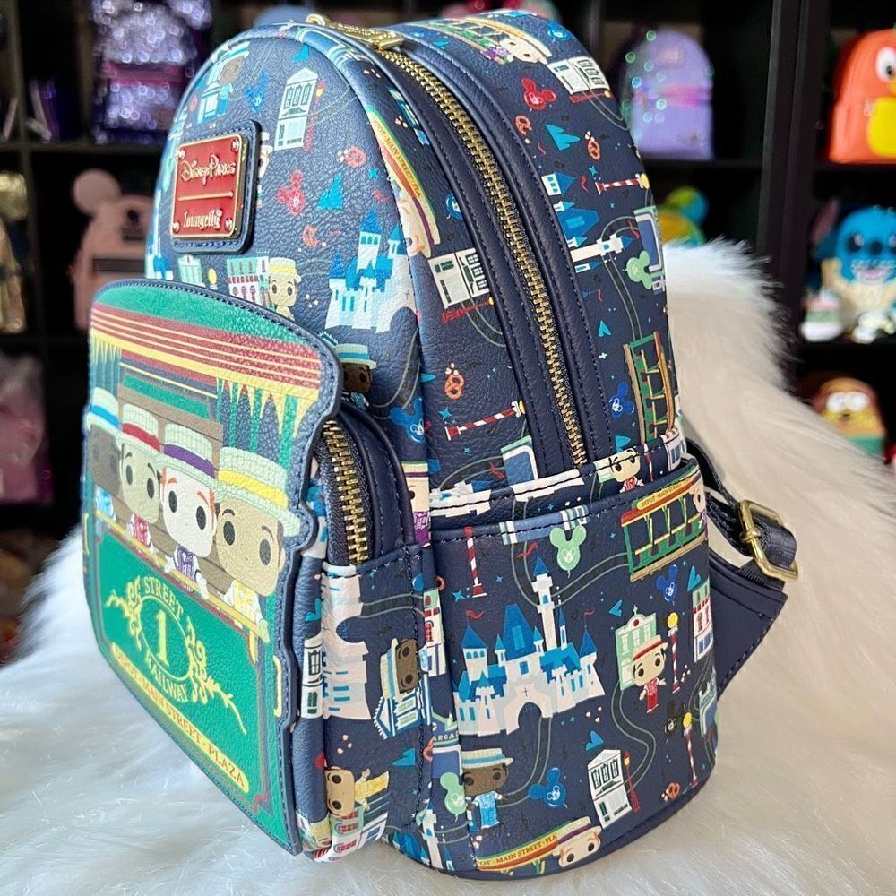 Dapper Dans Loungefly Mini Backpack Main Street NWT AOP 1 of 3 Disney NWT - Picture 4 of 8